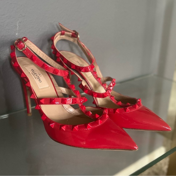 VALENTINO Red Rockstud Pumps Size 38.5/US 8 - Picture 5 of 6